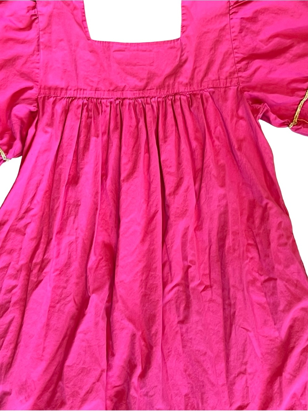 Go Softly Patio Vintage 90s Women’s Sz S Pink Embroidered House Dress Starfish - Picture 11 of 12